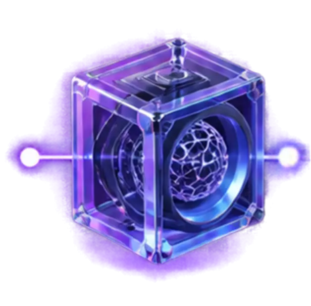 Cubo de cristal con un cerebro de malla